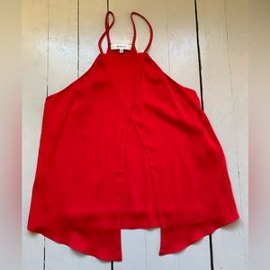 Milly Red Silk Crossover Tank